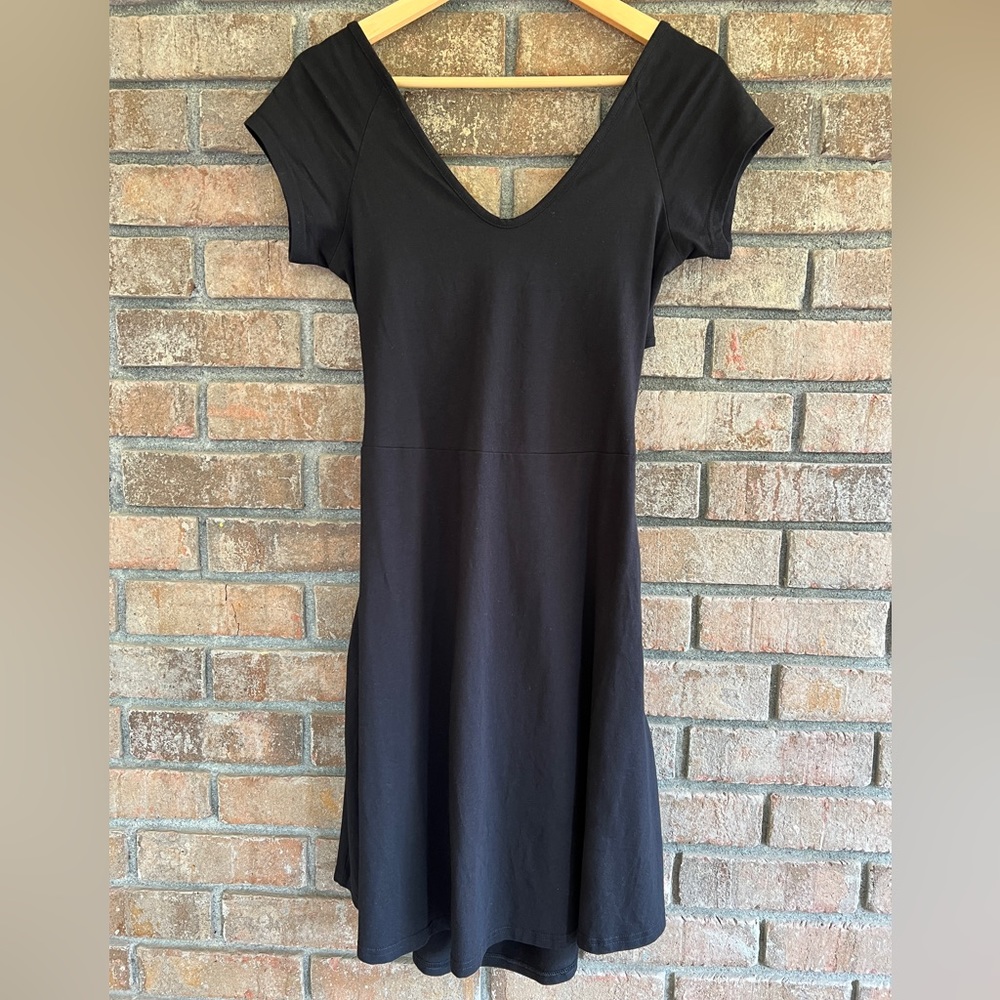 Pact Fit & Flare Crossback Mini Dress - Black - Size L